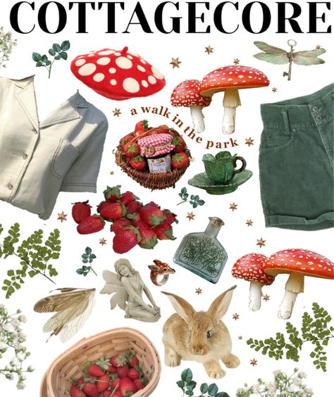 Cottagecore Moodboard Outfit | ShopLook Mushroom Outfits, Mushroom Beret, Cottagecore Moodboard, Cottage Romance, Core Inspiration, Mushroom Outfit, Evermore Era, Niche Aesthetic, Cozy Cottagecore