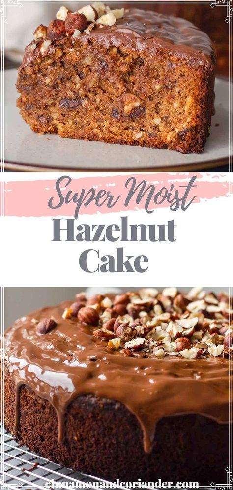 Gianduja Cake, Hazelnut Recipes Desserts, Hazelnut Cake Recipe, Nougat Cake, Hazelnut Flour, Hazelnut Dessert, Easy Cake Recipe, Hazelnut Recipes, Chocolate Hazelnut Cake