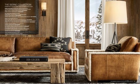 Restoration Hardware Ski, Rh Ski House, 2021 Interior Design Trends, Restauration Hardware, Mountain House Decor, Ski House, Lodge Style, Mountain Home, Coffee Table Square