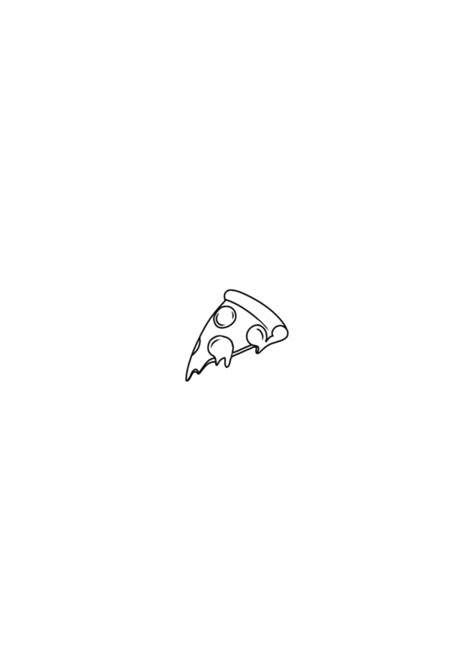 Minimalist Pizza Tattoo, Pizza Tattoo Minimalist, Pizza Slice Tattoo, Tiny Drawing Ideas, Sticky Note Drawing, Pizza Sketch, Small Cute Drawings, Mini Cute Drawings, F1 Tattoo