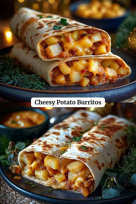 Satisfy your cravings with these Cheesy Potato Burritos! This comforting dish combines creamy potatoes and gooey cheese wrapped in a warm tortilla. Perfect for a quick weeknight meal or a delicious snack!
Ingredients: Cheesy Potato Burrito, Mission Bbq Cheesy Potatoes, Breakfast Burritos With Potatoes, Potato Burrito Recipe, Potato Burritos, Potato Wrap, Potato Burrito, Mission Bbq, Creamy Potatoes