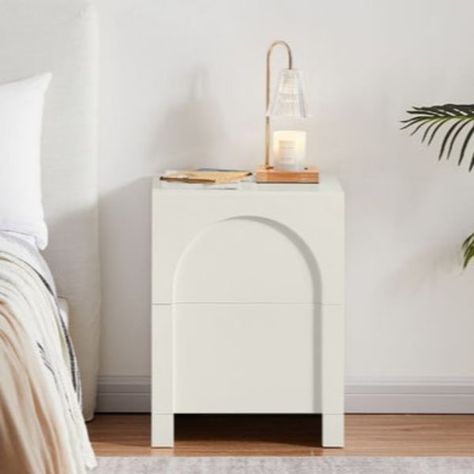 Lifely Arch Bedside Table, 40Wx45Lx60H cm, Creamy White Storage With Drawers, Kitchen Wall Storage, Wall Shelves Bedroom, Versatile Aesthetic, Bedroom Chest Of Drawers, Daybed With Storage, Bedroom Chest, Sideboard Console Table, Bedroom Bedside Table