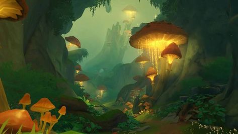 Mushroom Background, 1366x768 Wallpaper Hd, Desktop Wallpaper Art, Isometric Art, Landscape Concept, Background Drawing, Biome, Forest Wallpaper, Environment Concept Art