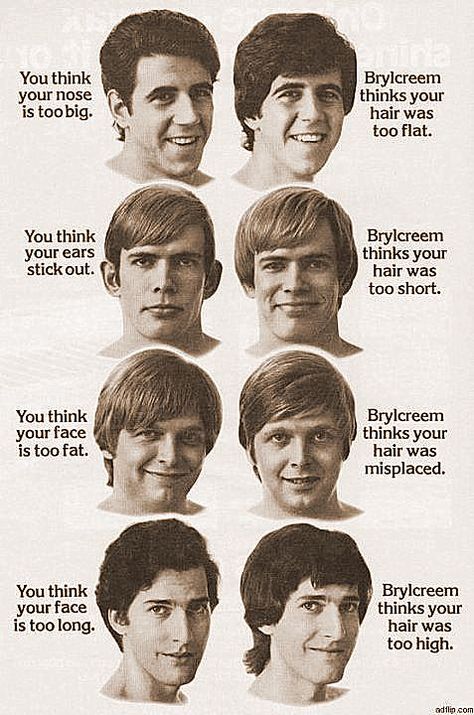 Brylcreem... a little dab will do you 1970s Mens Hair, 1970s Mens Hairstyles, 70s Hair Men, 70s Hairstyles Men, 70s Hair Styles, Vintage Hairstyles For Men, Hair Necessities, Men's Hair Styles, 1970s Hairstyles