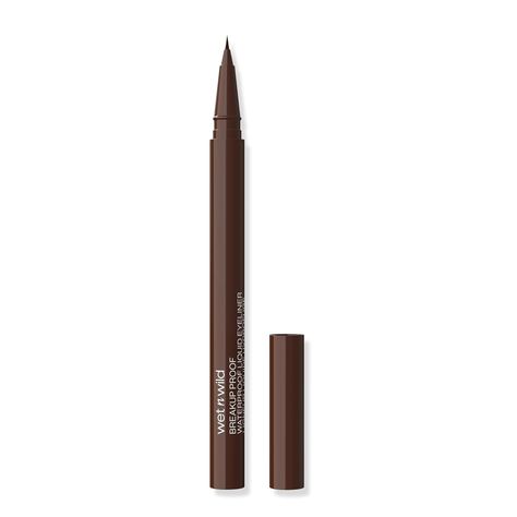 Amazon.com : wet n wild Breakup Proof Liquid Eyeliner, Waterproof, Long-Lasting - Cruelty-Free & Vegan - Brown : Beauty & Personal Care Sharp Eyeliner, Ching Chong, Brown Things, Eyeliner Brown, Brown Liquid Eyeliner, Birthday Things, Wet N Wild Makeup, Skin Care Salon, Xmas Wishlist