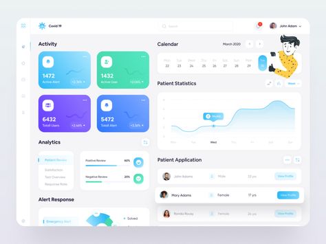 Dashboard App, Ui Design Dashboard, Medical App, Directory Design, Ui Design Website, Dashboard Ui, App Design Inspiration, Health App, Admin Panel