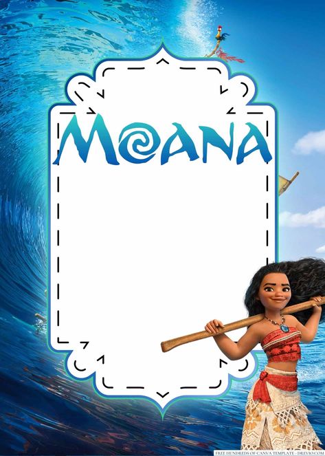 FREE Moana Birthday Birthday Invitation Templates Moana Template, Moana Themed Invitations, Moana Birthday Party Invitations Free, Moana Theme Invitation, Moana Birthday Invitation Template Free, Moana Birthday Invitation Template, Moana Decorations, Moana Theme, Blue Icing