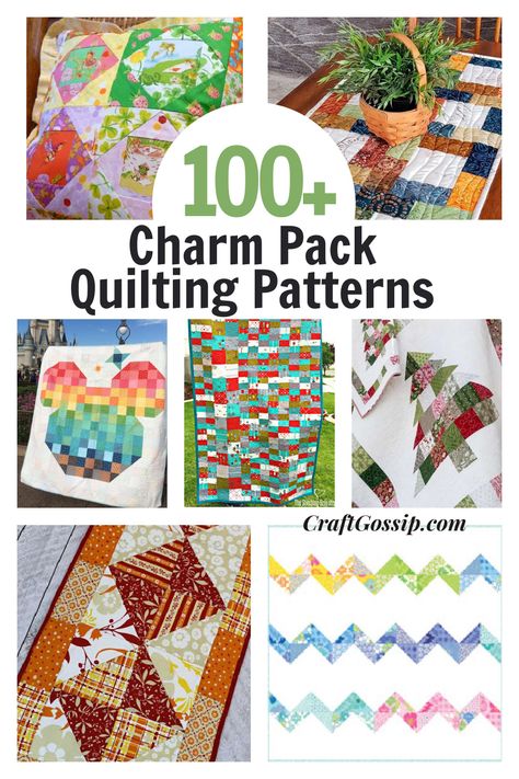 Charm pack quilting patterns to quilt and sew #quilting #charmpacks Easy patterns to get you stared. Blankets and small projects Mini Charm Pack Projects Moda, Charm Pack Projects Ideas, Charm Pack Lap Quilt Patterns Free, Free Quilt Patterns Using 5 Inch Charm Packs, Charm Pack Projects Free Pattern, Charm Pack Quilts 5 Inch, Charm Square Projects, Charm Quilt Patterns Free, Charm Pack Quilt Patterns Free Easy