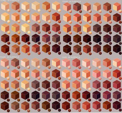 Skin Cubes Art, Skin Tone Reference Character Design, Tan Skin Color Palette Drawing, Skin Tone Palettes, Skin Tones Reference, Skin Tones Art Reference, Skin Tones Drawing Reference, Flesh Cube, Skin Care Color Palette