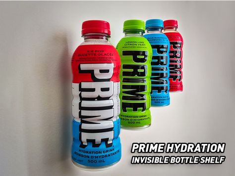 Prime Bottle Display, Prime Bottle, Invisible Shelf, Invisible Shelves, Prime Hydration, Bottle Shelf, Bottle Display, Display Shelves, 3d Printer