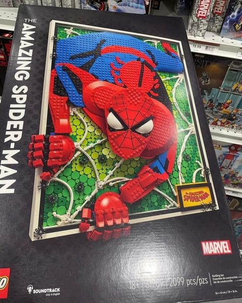 We haven't been posting rumors on the site for a while, but this one is kind-of cool. LEGO's Art line has been pretty decent so far with various themes among the 13 released sets. From Batman to the Rolling Stones and Marilyn Monroe we've seen some interesting takes. This new set brings The Amazing Spider-Man into the mix and breaks out of the frame with some 3D elements. #31209 #legoart #legomarvel #spiderman Lego Sets Marvel, Spiderman Lego Set, Spider-man Lego, Amazing Spiderman Art, Lego Spider Man, Marvel 2099, Spider Man Art, Lego Spiderman, Lego Decorations