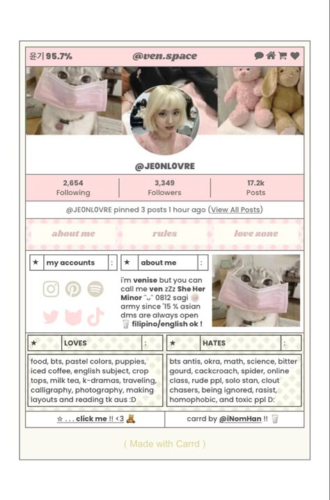 Digital Layout Design Graphics, Card Templates Kpop, About Me Kpop Template, Twitter Carrd Theme, Carrd Profile Template, Carrd Co Portfolio, Crrd Inspo Template, Cards Inspo Twitter, Carrd Inspo Kpop Trading