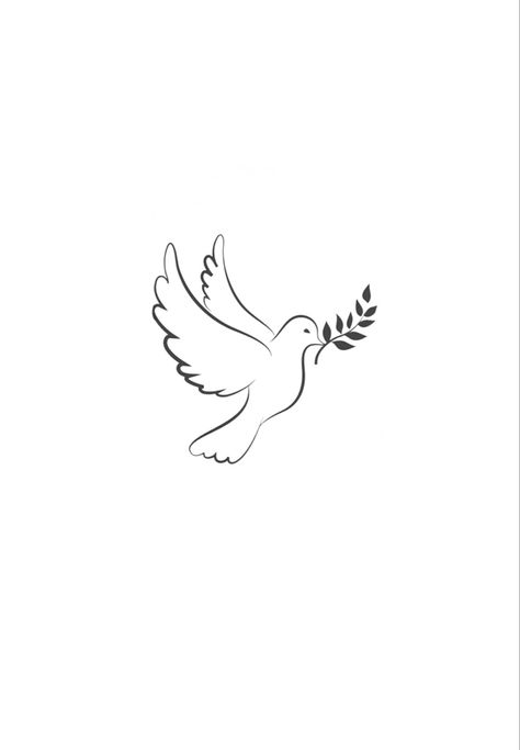 Single Line Dove Tattoo, Dove Fine Line Tattoo, Dove Memorial Tattoo, Dove And Cross Tattoo, Dove Doodle, Dove With Olive Branch Tattoo, Biblical Doodles, Paloma Tattoo, Doves Tattoo