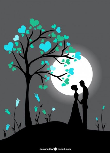 Love the black and gray with a little color Love Wallpapers Romantic, Couple Silhouette, Cute Love Wallpapers, Moon Light, Silhouette Art, Arte Fantasy, Couple Drawings, Love Painting, Love Wallpaper