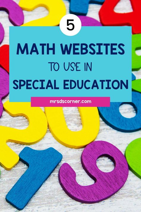 Sometimes as a special ed teacher it's necessary to find websites or apps to supplement and support your curriculum. As you check out these math resources take your individual students' needs and academic levels in to consideration. Curriculum is never one-size fits all in special education so it important to find resources that work for your individual students. Here are 5 great math websites to incorporate in your classroom for special education students. Technology In Special Education, Math For Special Needs Students, Math Curriculum For Special Education, Special Education Math Elementary, Math Centers Special Education, Special Ed Math, Functional Math Special Education, Math Special Education, Special Needs Education