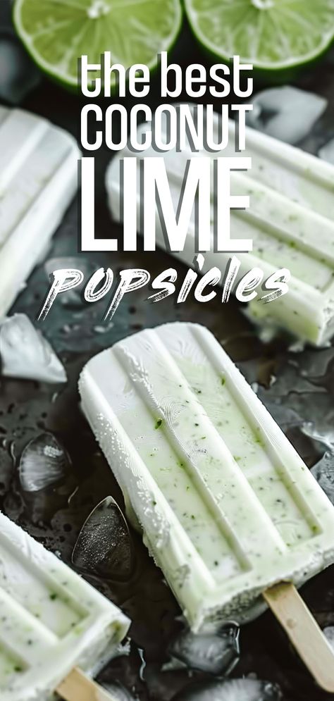 Coconut Lime Popsicles [10 Minutes] – Chasety Keto Popsicle, Pop Cycles, Summer Refreshers, Freezer Treats, Protein Popsicles, Frozen Things, Berry Popsicles, Lime Popsicles, Ww Snacks