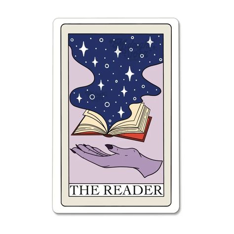 The Reader Tarot Card Vinyl Sticker Bookish Sticker Bookworm - Etsy França The Reader Tarot Card, Gifts For Librarians, Kindle Case, The Reader, Gifts For Bookworms, Aesthetic Stickers, Sticker Collection, Sticker Book, Printable Stickers