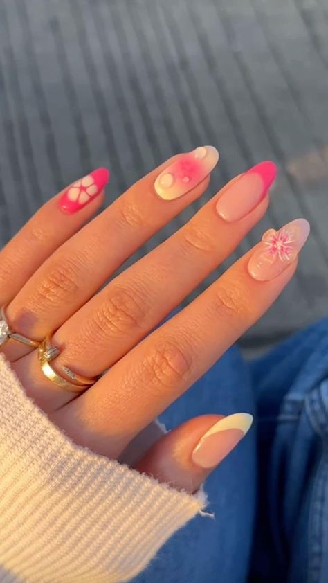 Sculpted Flower Nails, Vacation Nail Designs, Hawaiian Nails, Summer Vacation Nails, Cruise Nails, Beachy Nails, Summery Nails, Really Cute Nails, Vacation Nails