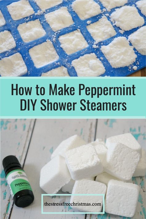 Peppermint Shower Steamers Diy, Shower Boms Diy Recipes, Shower Steamers Diy Essential Oils, How To Make Shower Steamers, Homemade Shower Steamers, Shower Steamers Recipe, Peppermint Shower Steamers, Menthol Shower Steamers, Vicks Shower