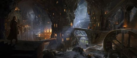 Khazad Dum, Dwarven City, Castle Layout, The Rings Of Power, Rings Of Power, Power Ring, Image Painting, Production Design, Fantasy City