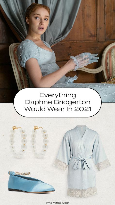 Here's everything Daphne Bridgerton would wear in 2021. Bridgestone Inspired Dresses, Daphne Bridgerton Outfit Ideas, Bridgerton Daphne Dresses, Jane Austen Outfits Modern, Daphne Bridgerton Outfit, Daphne Bridgerton Costume, Daphne Bridgerton Inspired Outfit, Bridgeton Inspired Outfits, Bridgerton Inspired Outfits Modern