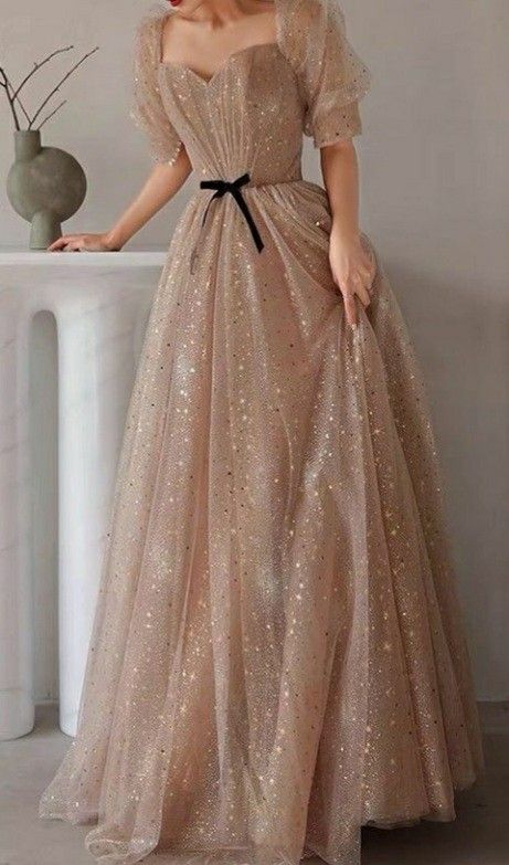 Evening Gown Wedding Guest, Fancy Gala Dress, Gown Designs Western, Conservative Prom Dresses, Princess Gowns Aesthetic, Modest Dresses Prom, Prom Dresses Elegant Long, Champaign Dress, Net Gown Designs