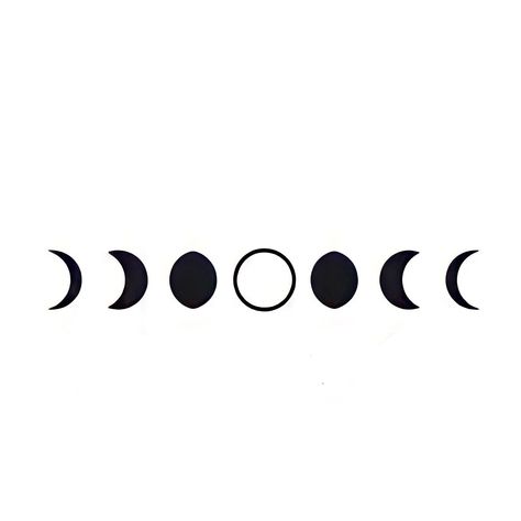 Moon Phases Small Tattoo, Moon Phases Tattoo Minimalist, Moon Phase Tattoo Ideas, Moon Cycles Tattoo, Phases Moon Tattoo, Small Moon Phases Tattoo, Moon Phases Tattoo Simple, Moon Phases Drawing Simple, Moon Cycle Tattoo Designs