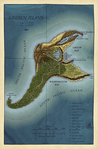 Map of Lincoln Island (Jules Verne's "the Mysterious Islan… | Flickr Outset Island, Mysterious Island, The Mysterious Island, Imaginary Maps, Leagues Under The Sea, Hermann Hesse, Rpg Map, Island Map, Dungeon Maps