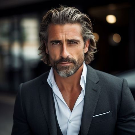 19 Ideas Stylish Haircuts for Men Over 50: Embrace Grey with Elegance and Edge Men’s Hairstyles Medium Length, Men Medium Length Hair, Older Mens Long Hairstyles, Mens Mid Length Hairstyles, Medium Beard Styles, Older Men Haircuts, French Crop, Older Mens Hairstyles, The Crown Jewels