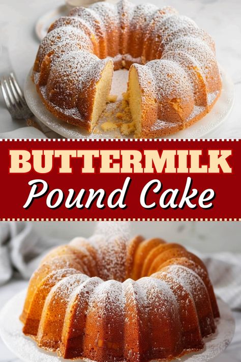 This old-fashioned buttermilk pound cake is full of nostalgia! It's moist, sweet, and so delicious! Vanilla Buttermilk Pound Cake, Cake Recipe Easy, Pound Cake Recipes Easy, Buttermilk Pound Cake, Sour Cream Pound Cake, Caramel Buttercream, Cream Cheese Pound Cake, Pound Cake Recipe, Bundt Cake Pan