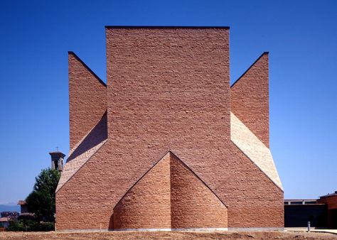 Kirche Papst Johannes XXIII Mario Botta Architecture, Mario Botta, Sacred Architecture, Brick Architecture, Carlo Scarpa, Religious Architecture, Timber Structure, Church Architecture, Church Design