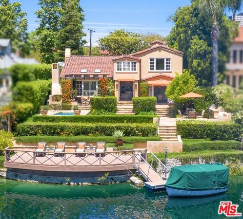 Nostalgic Things, Disney House, Toluca Lake, Lakeside Living, Boris Karloff, Electric Boat, Lake Home, Traditional Tile, Lakefront Homes