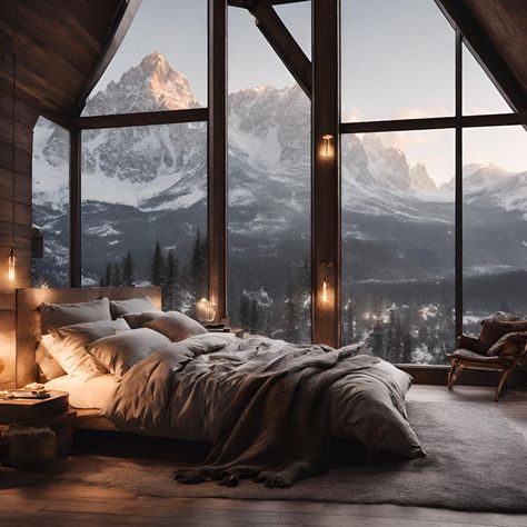 Modern Mountain Interior, Diy Winter Decorations, Cozy Winter Bedroom, Winter Decor Diy, Diy Winter Decor, Mountain Interior Design, Winter Decorating Ideas, Winter Decor Ideas, Bedroom Ideas Romantic