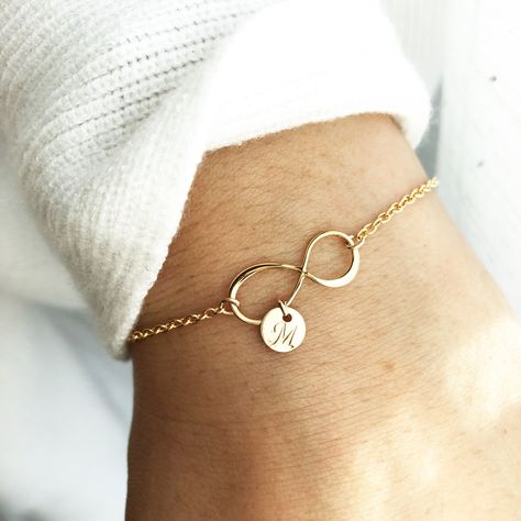 Infinity Bracelet, Initial Infinity Bracelet, Initial Bracelet, Bridesmaids Gift, Mother of the Bride, Infinity Jewelry, Mother's Bracelet Gold Bracelet Simple, Latest Bracelets, Medical Jewelry, Star Charm Necklace, Mothers Bracelet, Infinity Pendant, Infinity Jewelry, Tarnished Jewelry, Bangles Jewelry Designs