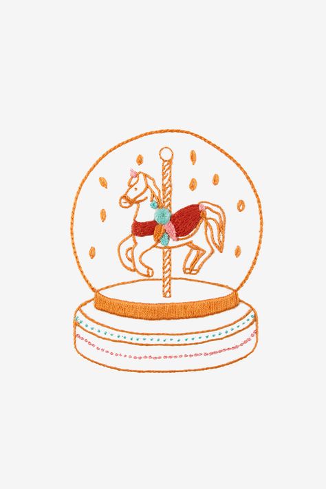 Horse Snow, Globe Tattoos, Paw Pattern, Carousel Horse, Embroidery Template, Horse Pattern, Carousel Horses, Needlepoint Patterns, Embroidery Patterns Free