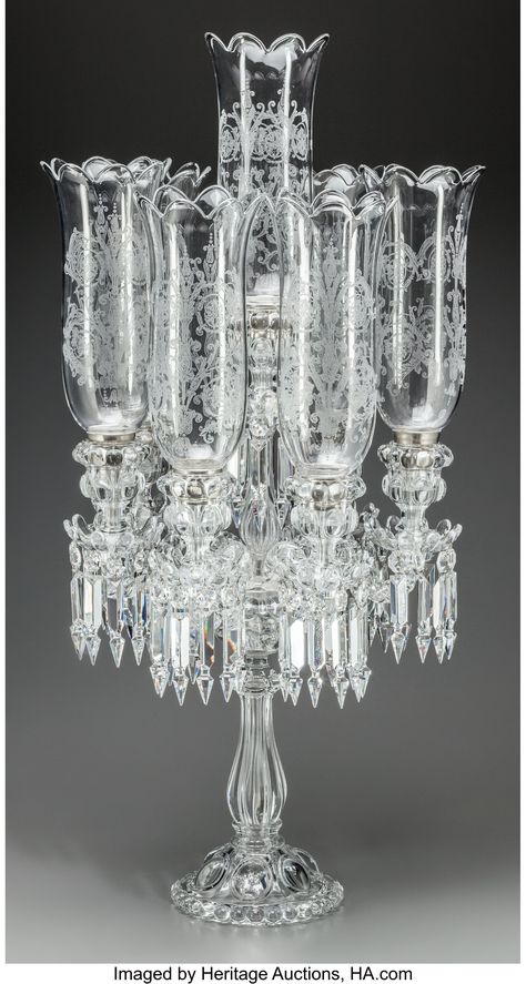 America's Auction House Crystal Glassware Antiques, Glass Candelabra, Chandelier Chain, Crystal Candelabra, Baccarat Crystal, Antique Chandelier, Hanging Crystals, Metal Chandelier, Crystal Glassware