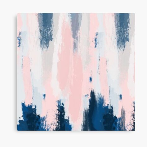 Room Decorating, Blue Canvas, Diy Canvas, Bedroom Colors, Diy Bedroom Decor, Pink And White, Apartment Decor, Dorm Room, Bedroom Design