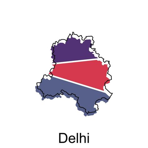 Delhi City of India map vector illustration, vector template with outline graphic sketch design Delhi Illustration, Delhi Map, Delhi City, Graphic Sketch, India Map, Vector Template, Cityscape Photos, Logo Banners, Map Vector