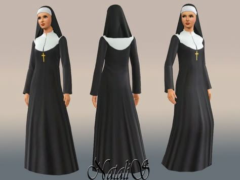 -FREE- NataliS nun's outfit FA-YA Sims 3 Medieval, Priest Outfit, Nun Outfit, Sims 3 Cc Finds, Sims Medieval, The Nun, The Sims Mods, Pelo Sims, Cc Sims4