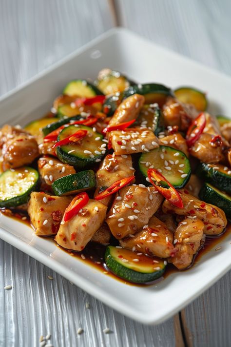 Keto Chicken And Zucchini Recipes, Low Carb Stir Fry Chicken, Keto Stir Fry Recipes, Chicken Zucchini Stir Fry, Chicken Thighs And Zucchini Recipes, Zucchini Chicken, Low Carb Chinese Recipes, Zucchini And Chicken Recipes, Chicken And Zucchini Recipes