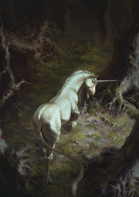 Unicorn by Vadim Poleshchuk Last Unicorn, The Last Unicorn, Unicorn Art, Equine Art, Mythical Creatures Art, Mystical Creatures, Ethereal Art, Magical Creatures, Horse Art