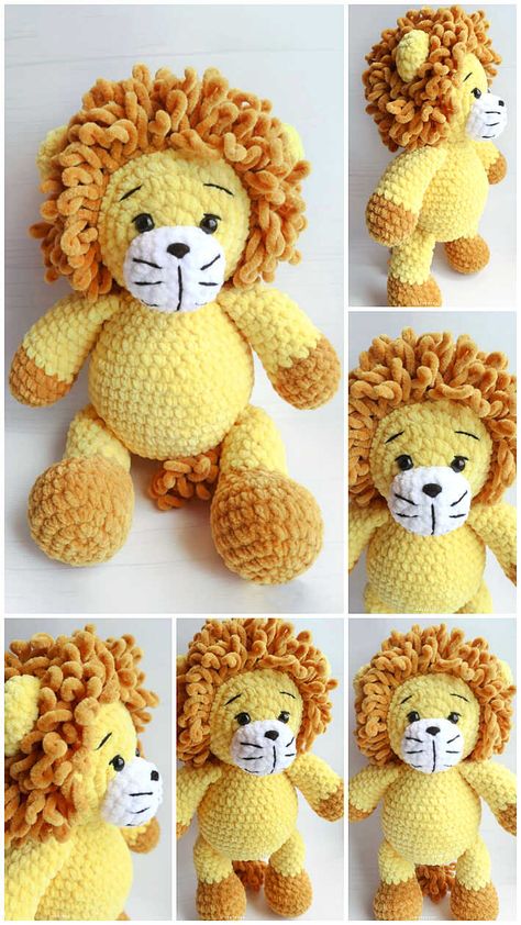 Amigurumi Lion Free Crochet Pattern - Amigurumi Diy Finger Knitting, Lion Crochet, Free Crochet Amigurumi, Crochet Lion, Baby Crochet Patterns Free, I Love This Yarn, Finger Knitting, Crochet Amigurumi Free, Free Amigurumi Patterns