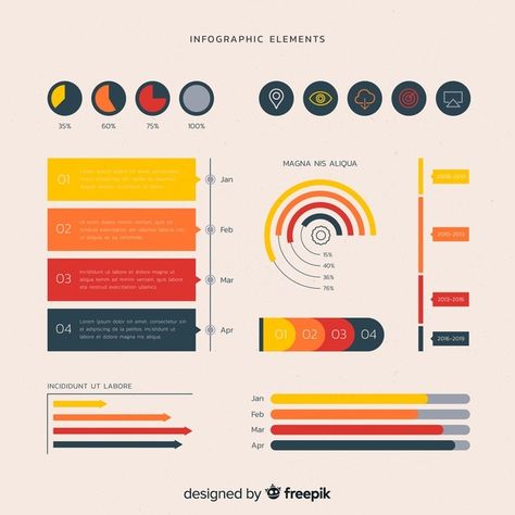 Flat infographic elements Free Vector | Free Vector #Freepik #freevector #infographic #arrow #design #circle Free Infographic Elements, Circle Graph, Multimedia Technology, Process Map, Infographic Elements, Creative Infographic, Waves Logo, Timeline Design, Graph Design