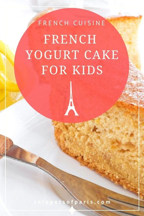 If you have children, you will love making this French yogurt cake recipe with them. With easy to follow instructions for kids who enjoy cooking. Easy French Yogurt cake | lemon yogurt cake | recipes for kids | baking | afternoon snacks | dessert recipes | Lemon Yogurt Cake Recipe, Strawberry Mousse Recipe, French Yogurt, French Yogurt Cake, Yogurt Cake Recipe, Kids Yogurt, Easy French Recipes, Lemon Yogurt Cake, Quiche Lorraine Recipe