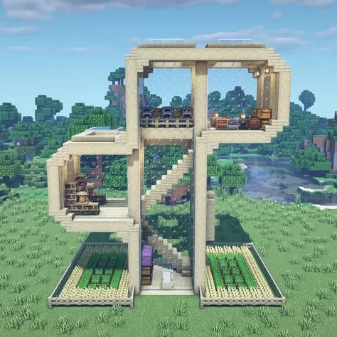 Birch Houses In Minecraft, Minecraft Birch Builds, Birch Minecraft House, Minecraft Birch House Ideas, Minecraft Birch House, Birch House Minecraft, Minecraft Starter House, Starter House, Minecraft Modern