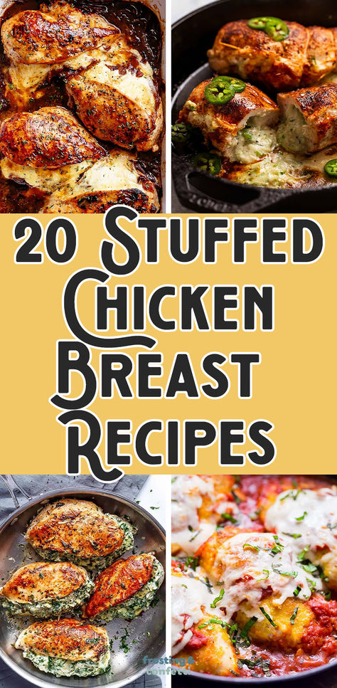 Unleash a world of flavor with our top 20 stuffed chicken breast recipes! Perfect for weeknight dinners or special occasions, these dishes are sure to impress. From creamy spinach to tantalizing sun-dried tomatoes, explore a variety of fillings that will turn the ordinary into the extraordinary. Stuffed Chicken Parmesan, Spinach Artichoke Stuffed Chicken Breast, French Onion Stuffed Chicken and More. French Onion Stuffed Chicken, Grilled Stuffed Chicken, Stuffed Chicken Parmesan, Spinach Artichoke Stuffed Chicken, Stuffed Chicken Breast Recipes, Healthy Stuffed Chicken, Artichoke Stuffed Chicken, Baked Stuffed Chicken, Parmesan Spinach