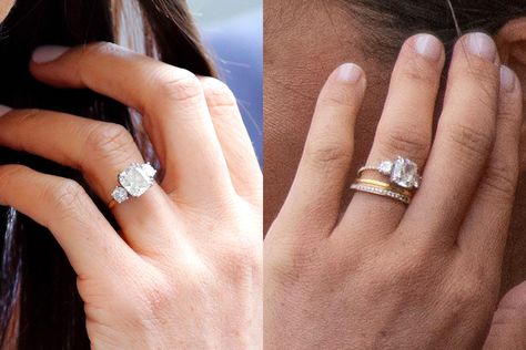 Meghan Markle Has Had Her Engagement Ring Redesigned | British Vogue | British Vogue Meghan Markle Engagement Ring, Meghan Markle Engagement, Princess Diana Engagement Ring, Diana Engagement Ring, Wedding Finger, Pave Diamond Band, Classic Wedding Rings, Wedding Rings Solitaire, Pave Band