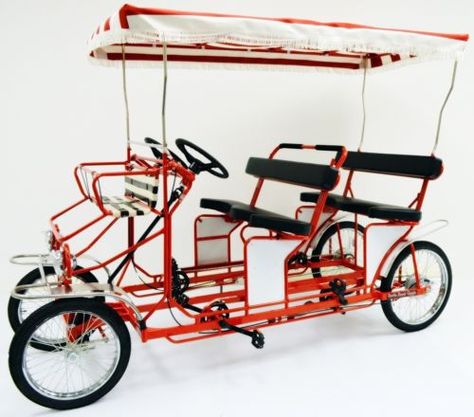 Four Person Surrey Cycle - 4 Wheel Surrey Bike - 4 Person Bicycle - Quadricycle | eBay Simple Bike, Lowrider Bicycle, Road Bicycle Bikes, Adult Tricycle, Bicycle Pedals, Tandem Bike, Chopper Bike, Rack And Pinion, Bike Seat