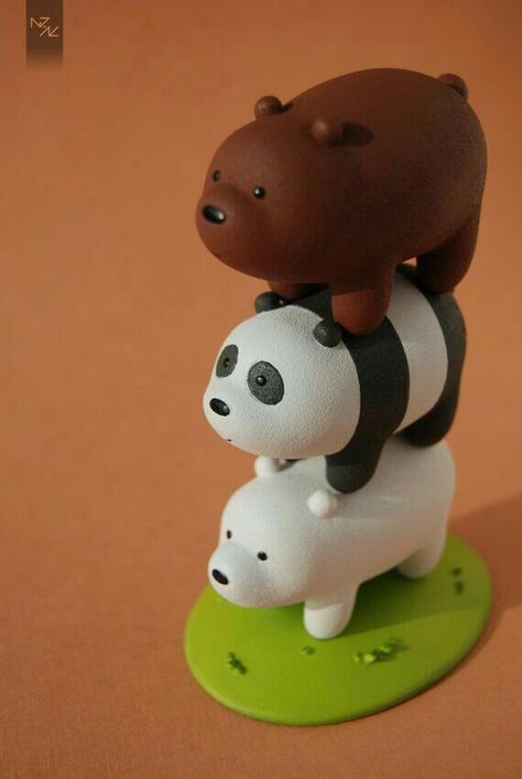 Toys From Clay, We Bare Bears Clay, Clay Toys Ideas, Cartoon Clay Art, Diy Christmas Lanterns Ideas, Polymer Clay Panda, Clay Cartoon, Christmas Lanterns Ideas, We Bear Bears