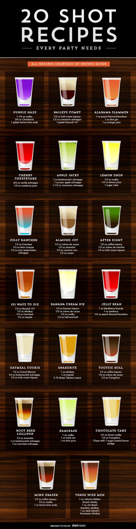 Watch out — these fun shooters go down easy, but they pack a punch Types Of Drinks, Liquor Drinks, Boozy Drinks, Shot Recipes, Jello Shots, Alcohol Drink Recipes, Drinks Alcohol Recipes, Alcohol Recipes, Milkshakes